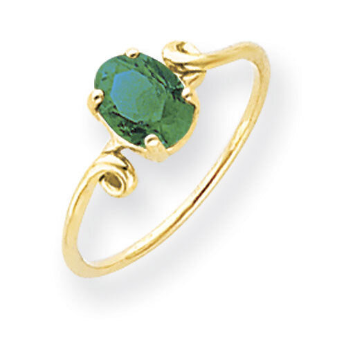 Emerald Ring 14k Gold 7x5mm Oval Y4663E