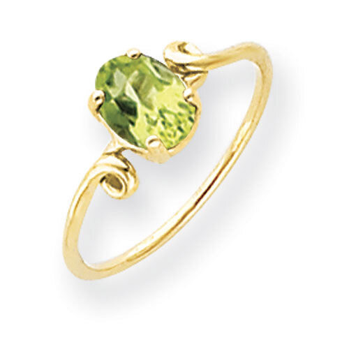 Peridot Checker Ring 14k Gold 7x5mm Oval Y4663PC, MPN: Y4663PC, 883957562902