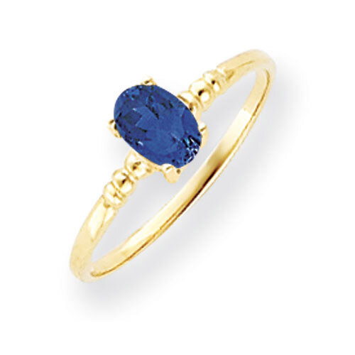 Sapphire Ring 14k Gold 6x4mm Oval Y4666S
