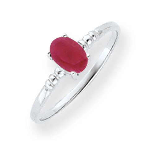 Created Ruby Ring 14k white Gold 6x4mm Oval Y4667CR, MPN: Y4667CR, 883957564319