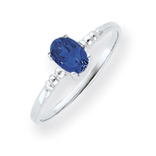 Sapphire Ring 14k white Gold 6x4mm Oval Y4667S