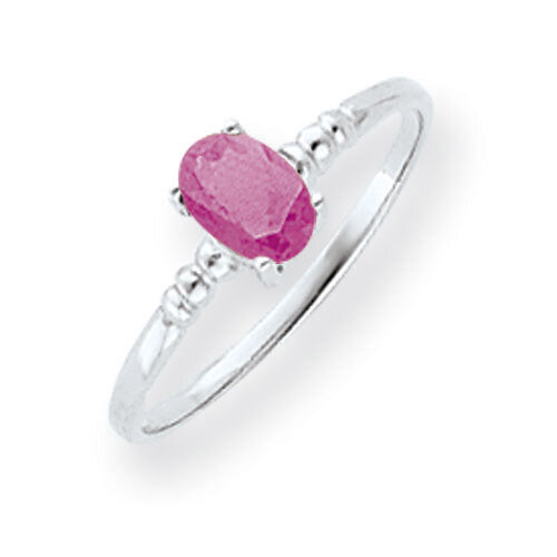 Pink Sapphire Ring 14k white Gold 6x4mm Oval Y4667SP