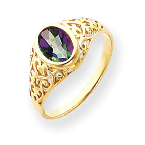 Oval Mystic Fire Topaz Ring 14k Gold Y4673FT, MPN: Y4673FT, 883957587530