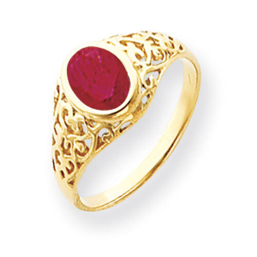 Ruby Ring 14k Gold 7x5mm Oval Y4673R, MPN: Y4673R, 883957585109