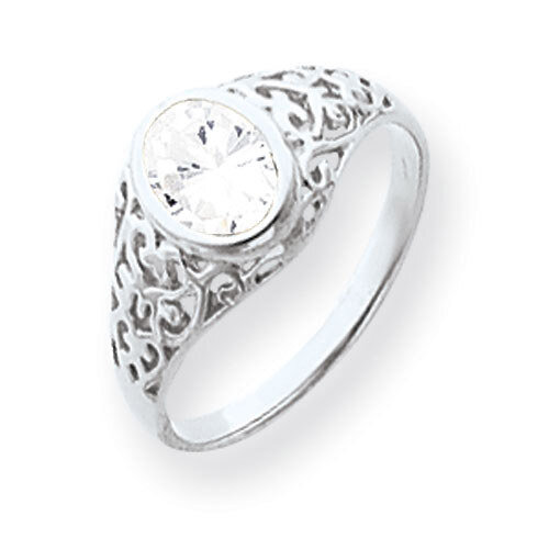 Cubic Zirconia Ring 14k white Gold 7x5mm Oval Y4674CZ Diamond, MPN: Y4674CZ, 883957591186