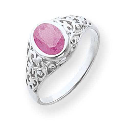 Pink Tourmaline Ring 14k white Gold 7x5mm Oval Y4674PT
