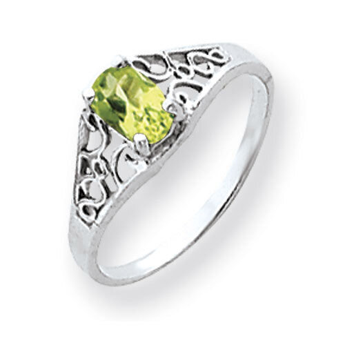 Peridot Ring 14k white Gold 6x4mm Oval Y4676PE, MPN: Y4676PE, 883957590295