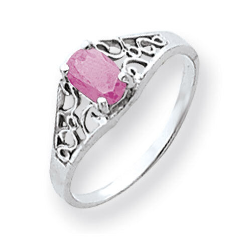 Pink Tourmaline Ring 14k white Gold 6x4mm Oval Y4676PT