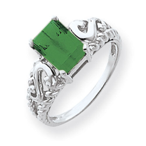 Mount Saint Helens Ring 14k white Gold 8x6mm Emerald Cut Y4678MS, MPN: Y4678MS, 883957592183