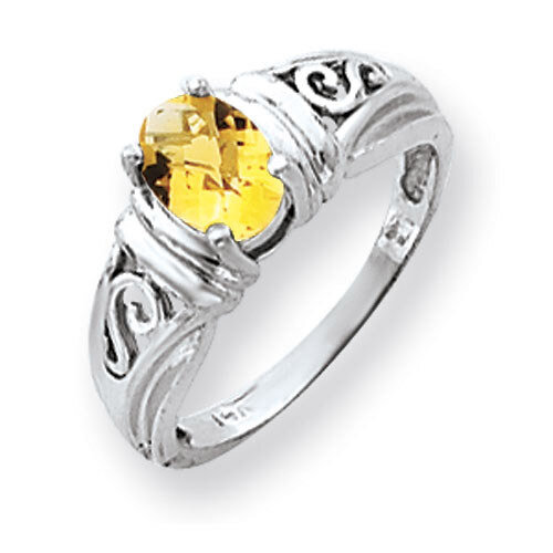 Citrine Ring 14k white Gold 7x5mm Oval Y4686CI, MPN: Y4686CI, 883957591063