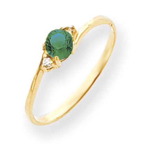 4mm Emerald Diamond Ring 14k Gold Y4712E/A, MPN: Y4712E/A, 883957595146