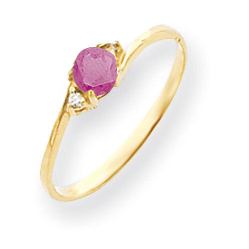 4mm Pink Sapphire Diamond Ring 14k Gold Y4712SP/A