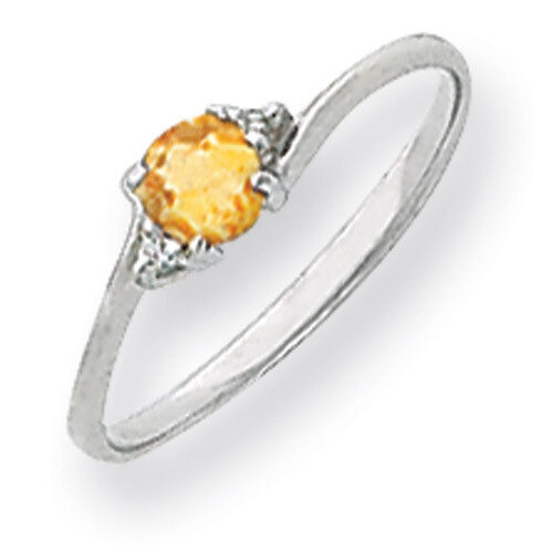 4mm Citrine Diamond Ring 14k white Gold Y4713CI/A, MPN: Y4713CI/A, 883957601601