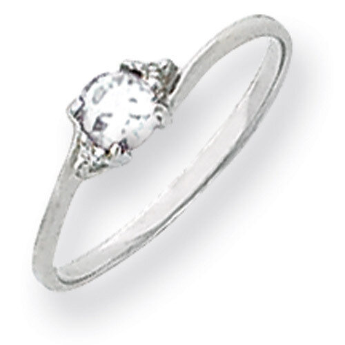 4mm White Topaz Diamond Ring 14k white Gold Y4713WT/AA, MPN: Y4713WT/AA, 886774419299