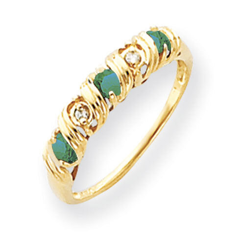 2.75mm Emerald Diamond Ring 14k Gold Y4718E/A, MPN: Y4718E/A, 883957594385