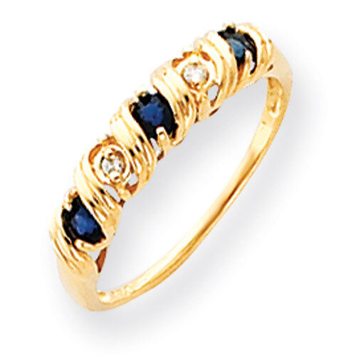 2.75mm Sapphire Diamond Ring 14k Gold Y4718S/A