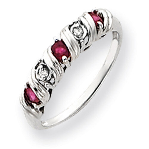 2.75mm Ruby Diamond Ring 14k white Gold Y4719R/A, MPN: Y4719R/A, 883957601106