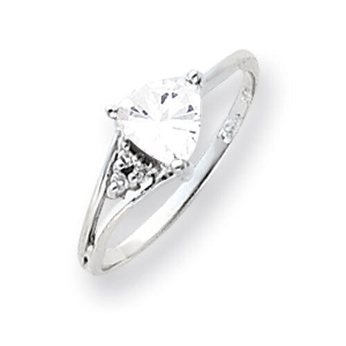 6mm Cubic Zirconia Diamond Ring 14k white Gold Y4745CZ/A