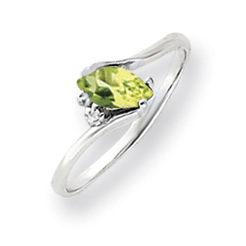 Peridot Diamond Ring 14k white Gold 7x3.5mm Marquise Y4746PE/A, MPN: Y4746PE/A, 883957606859