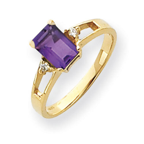 Amethyst Diamond Ring 14k Gold 7x5mm Emerald Cut Y4757AM/A, MPN: Y4757AM/A, 883957663845