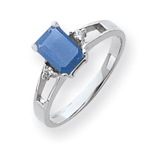 Tanvorite Diamond Ring 14k white Gold 7x5mm Emerald Cut Y4758TV/A, MPN: Y4758TV/A, 883957669724