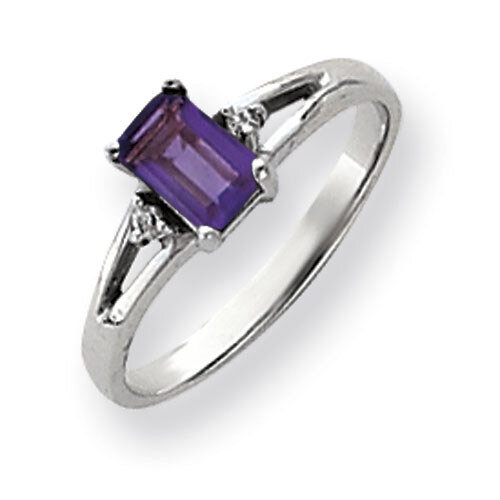 Amethyst Diamond Ring 14k white Gold 6x4mm Emerald Cut Y4762AM/A, MPN: Y4762AM/A, 883957667515