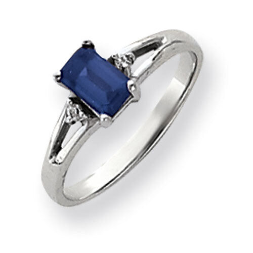 Sapphire Diamond Ring 14k white Gold 6x4mm Emerald Cut Y4762S/A, MPN: Y4762S/A, 883957667997