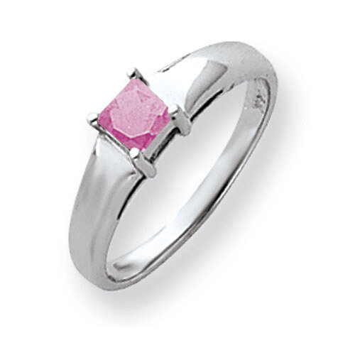 Pink Tourmaline Ring 14k white Gold 4mm Princess Cut Y4780PT