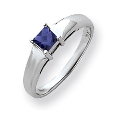 Sapphire Ring 14k white Gold 4mm Princess Cut Y4780S, MPN: Y4780S, 883957667416