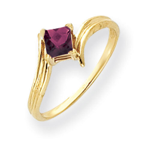 Rhodolite Garnet Ring 14k Gold 4mm Princess Cut Y4781RG