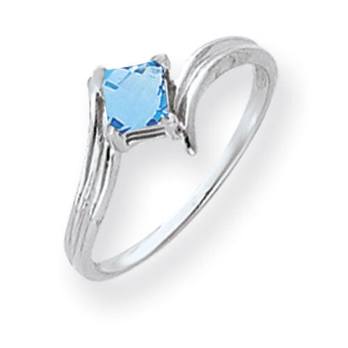 Blue Topaz Ring 14k white Gold 4mm Princess Cut Y4782BT, MPN: Y4782BT, 883957667096