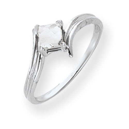 Cubic Zirconia Ring 14k white Gold 4mm Princess Cut Y4782CZ Diamond