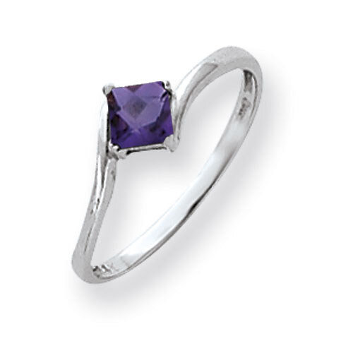 Amethyst Ring 14k white Gold 4mm Princess Cut Y4785AM, MPN: Y4785AM, 883957667041
