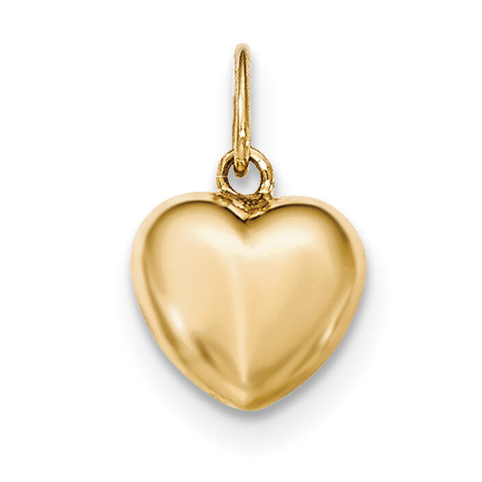 Puffed Heart Pendant 14k Gold Polished YC1212
