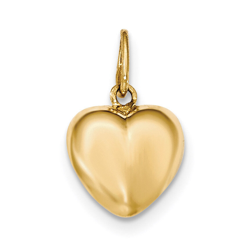 Puffed Heart Pendant 14k Gold Polished YC1213