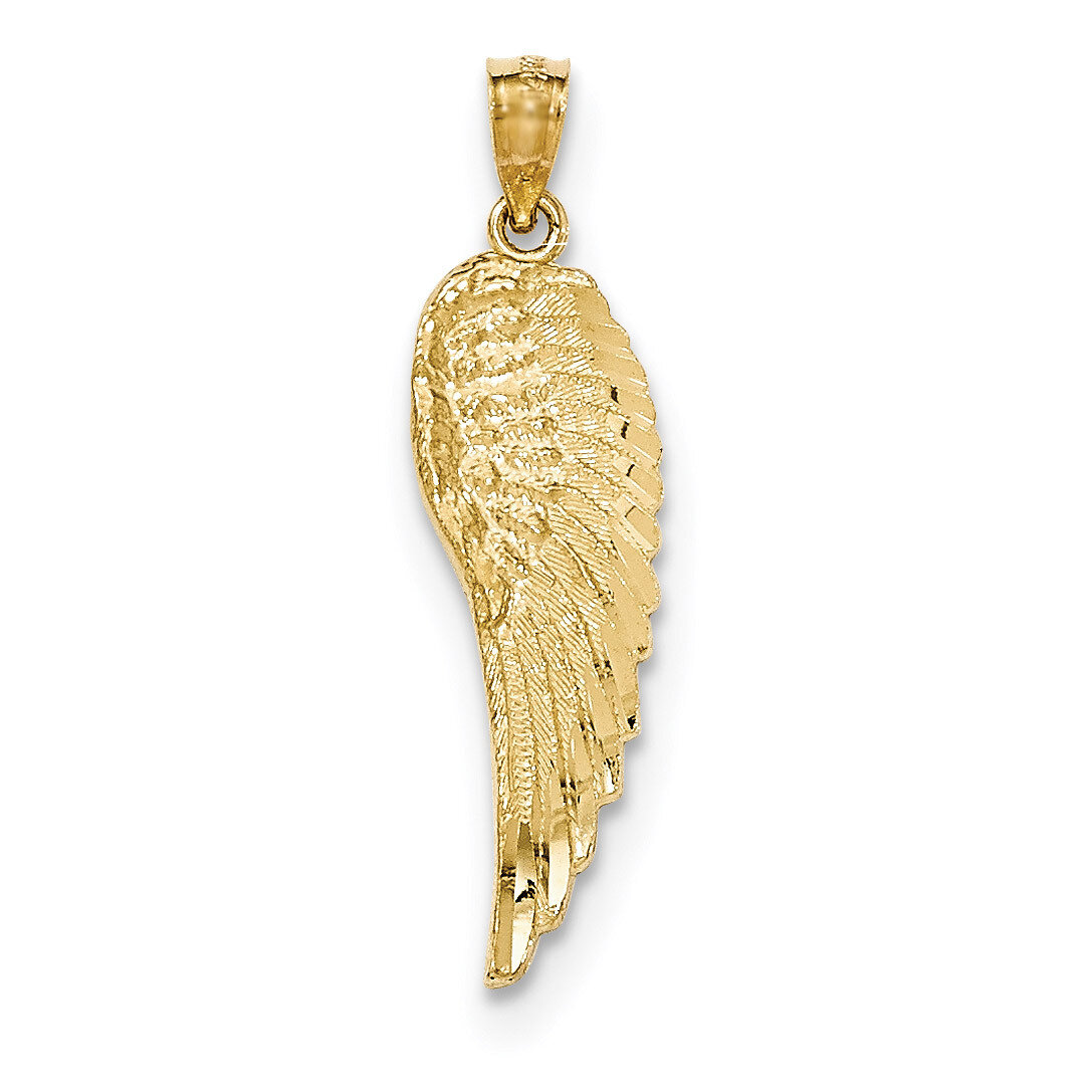 Angel Wing Pendant 14K Gold Polished & Textured YC1243