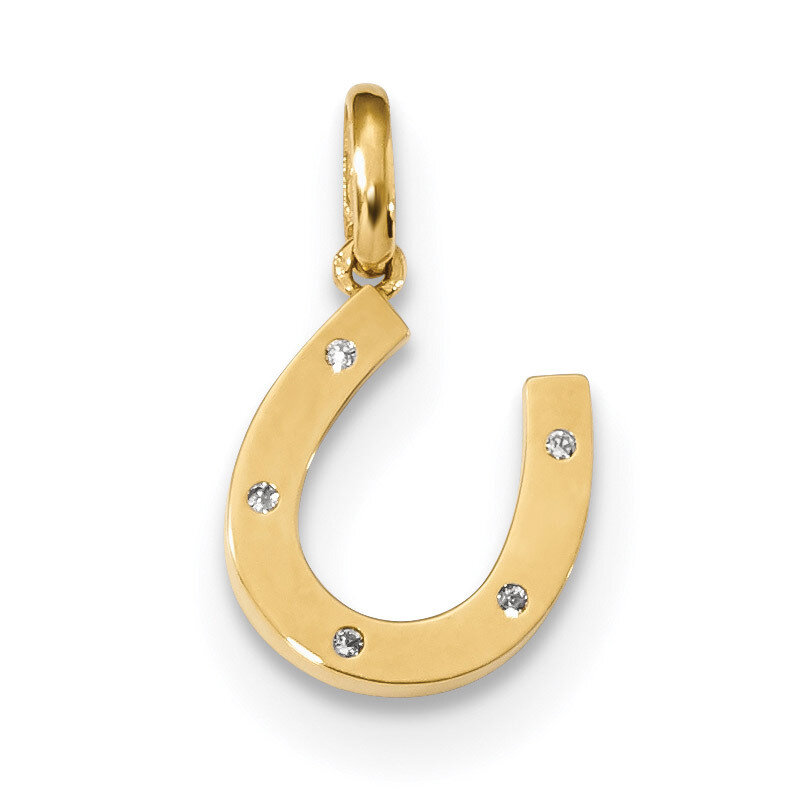 Childrens CZ Diamond Horseshoe Pendant 14k Gold YC1292, MPN: YC1292, 883957942292