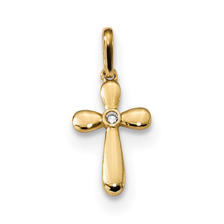 Childrens CZ Diamond Cross Pendant 14k Gold YC1300, MPN: YC1300, 191101902345