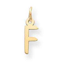 Initial F Charm 14k Gold Small Slanted Block YC644F, MPN: YC644F, 886774136301