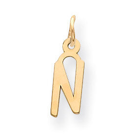 Initial N Charm 14k Gold Small Slanted Block YC644N, MPN: YC644N, 886774136387