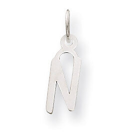 Small Slanted Block Initial N Charm Pendant 14k white Gold YC645N, MPN: YC645N, 191101634291