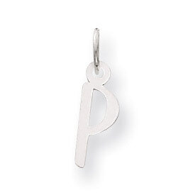 Small Slanted Block Initial P Charm Pendant 14k white Gold YC645P, MPN: YC645P, 191101634314