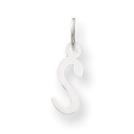 Small Slanted Block Initial S Charm Pendant 14k white Gold YC645S, MPN: YC645S, 191101634338