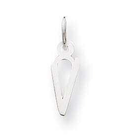 Small Slanted Block Initial V Charm Pendant 14k white Gold YC645V, MPN: YC645V, 191101634352