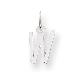 Small Slanted Block Initial W Charm Pendant 14k white Gold YC645W, MPN: YC645W, 191101634369