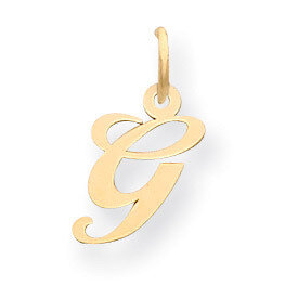 Initial G Charm 14K Gold Small Fancy Script YC650G