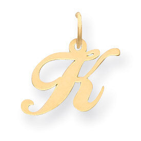 Initial K Charm 14K Gold Small Fancy Script YC650K, MPN: YC650K, 886774136578