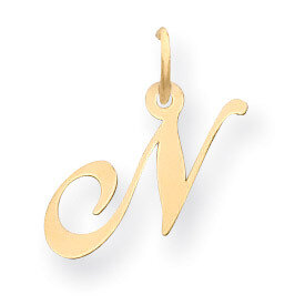 Initial N Charm 14K Gold Small Fancy Script YC650N, MPN: YC650N, 886774136608
