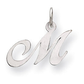 Small Fancy Script Initial M Charm 14k white Gold YC651M, MPN: YC651M, 191101634505