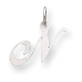 Small Fancy Script Initial N Charm 14k white Gold YC651N, MPN: YC651N, 191101634512